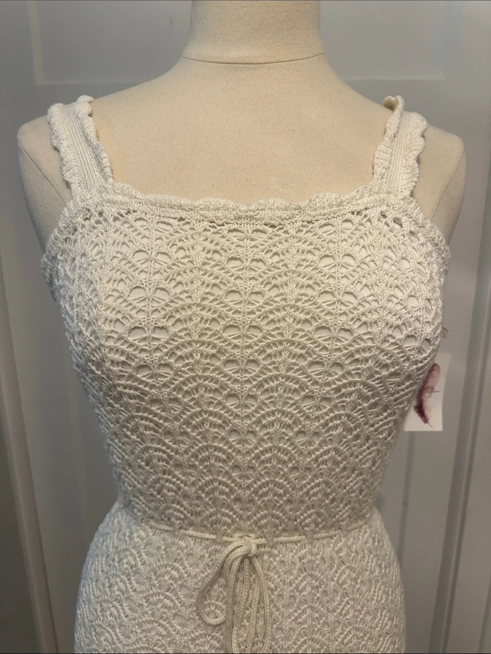 Jessica Simpson White Crochet Tie-Waist Mini Dress - Picture 6 of 8